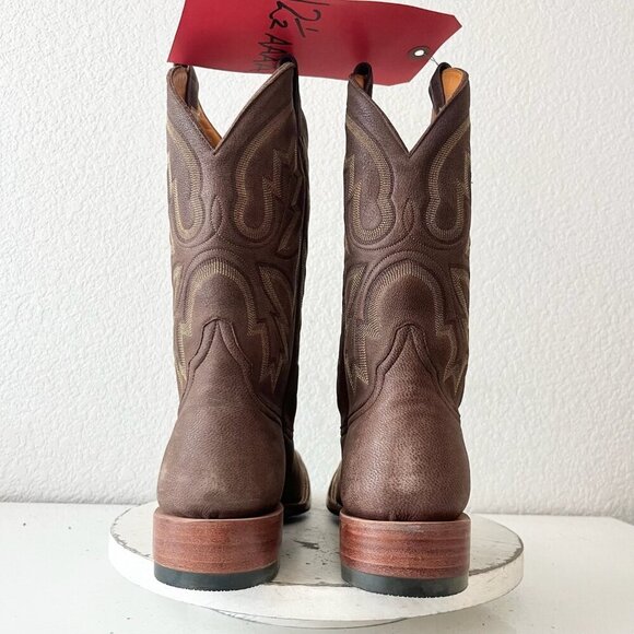Rod Patrick Mens Cowboy Boots 12.5AAAA Brown Genuine Leather Western Square Toe - Picture 3 of 12